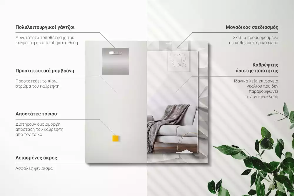 Obdĺžnikové ozdobné zrkadlo Abstraktné geometrické tvary