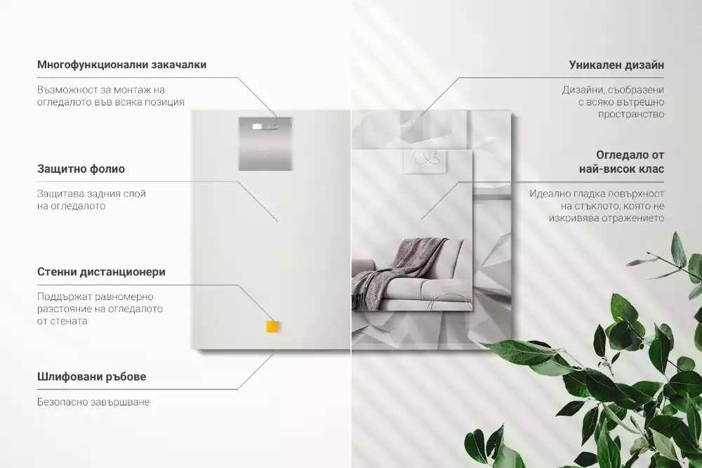 Obdĺžnikové ozdobné zrkadlo Abstraktné geometrické tvary