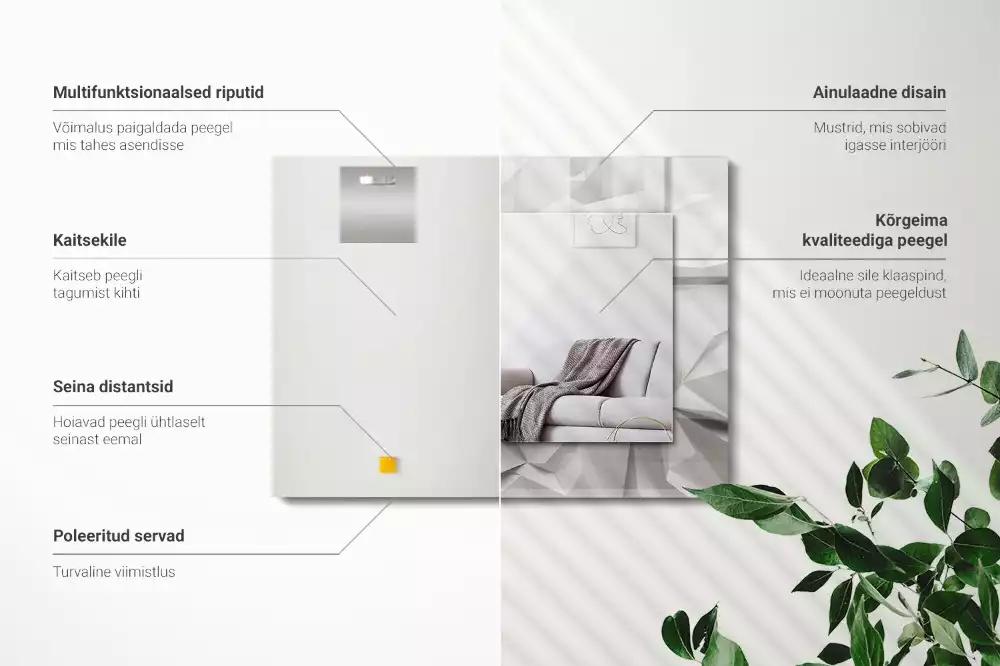 Obdĺžnikové ozdobné zrkadlo Abstraktné geometrické tvary