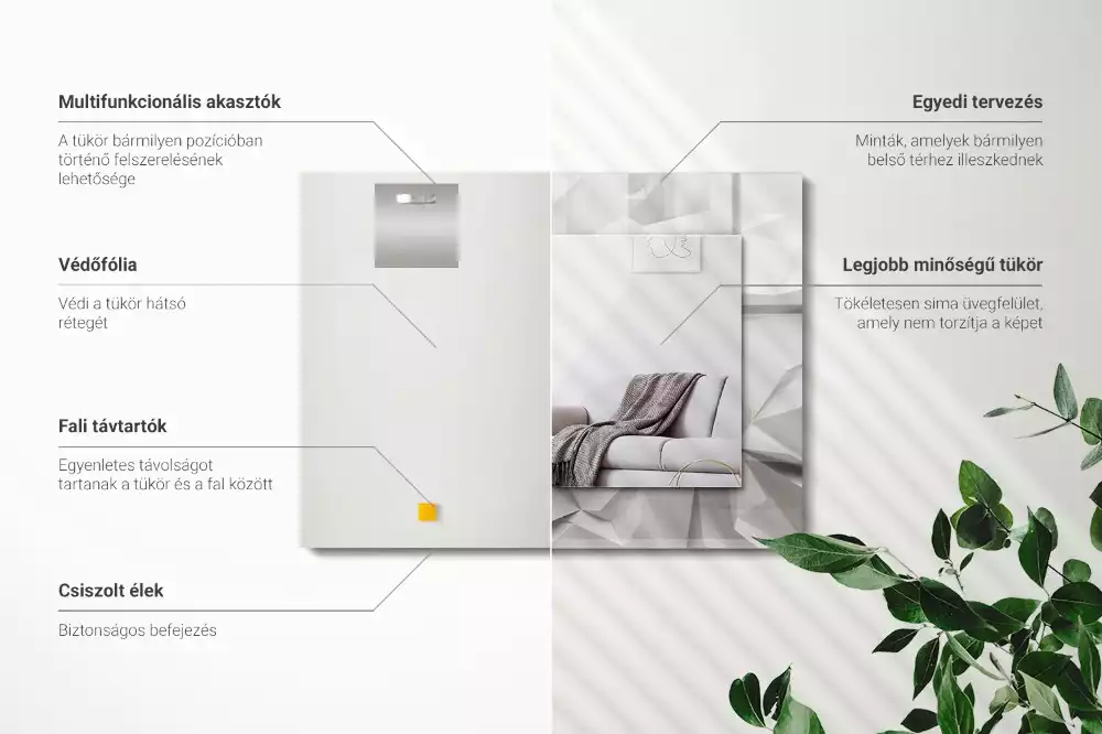 Obdĺžnikové ozdobné zrkadlo Abstraktné geometrické tvary