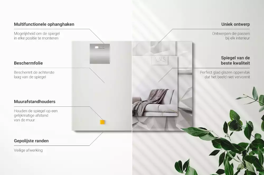 Obdĺžnikové ozdobné zrkadlo Abstraktné geometrické tvary