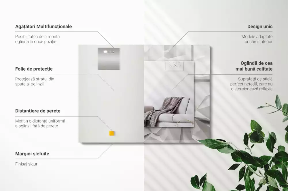 Obdĺžnikové ozdobné zrkadlo Abstraktné geometrické tvary