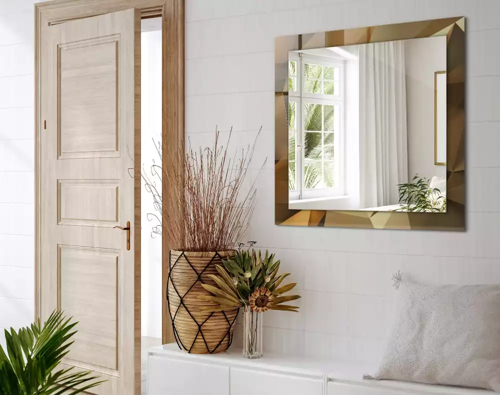 Obdĺžnikové dekoračné zrkadlo geometrické tvary