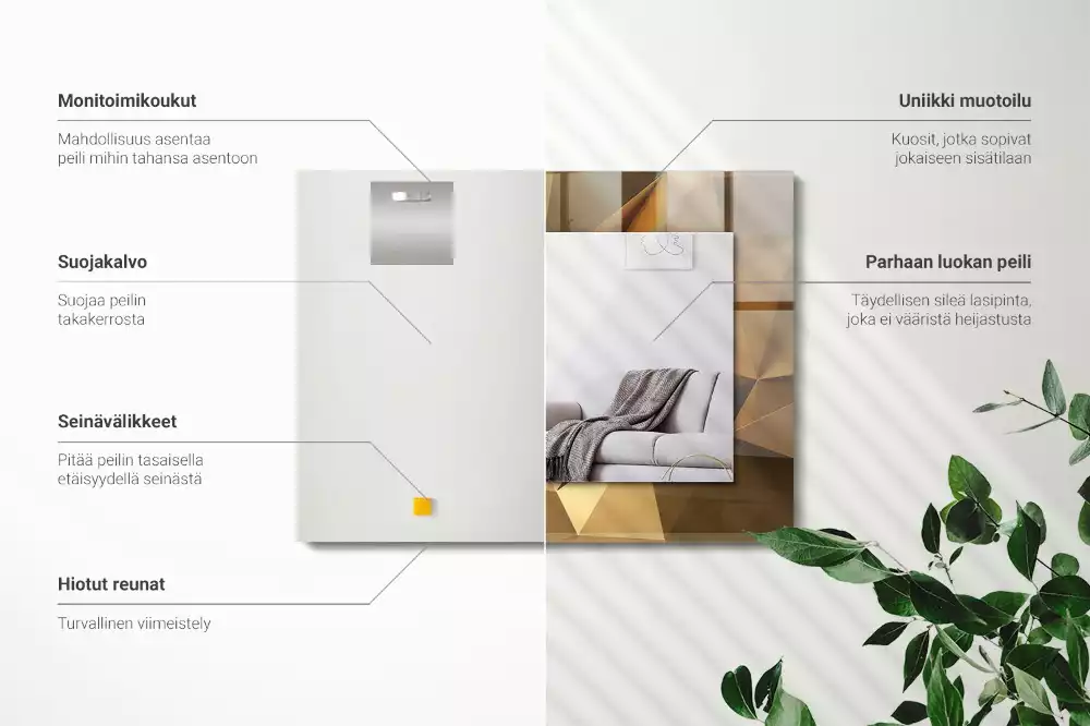 Obdĺžnikové dekoračné zrkadlo geometrické tvary