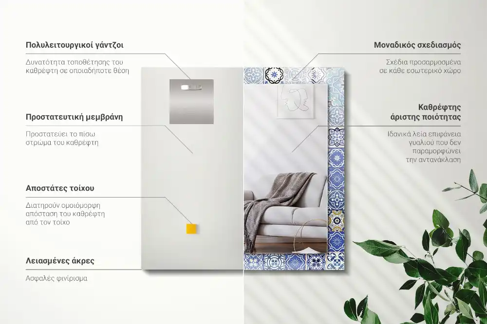 Obdĺžnikové dekoračné zrkadlo Marocké vzory