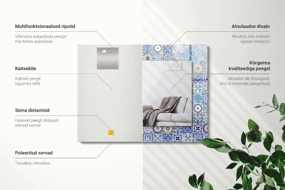 Obdĺžnikové dekoračné zrkadlo Marocké vzory