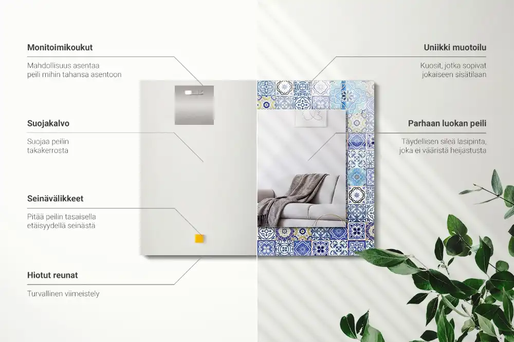 Obdĺžnikové dekoračné zrkadlo Marocké vzory