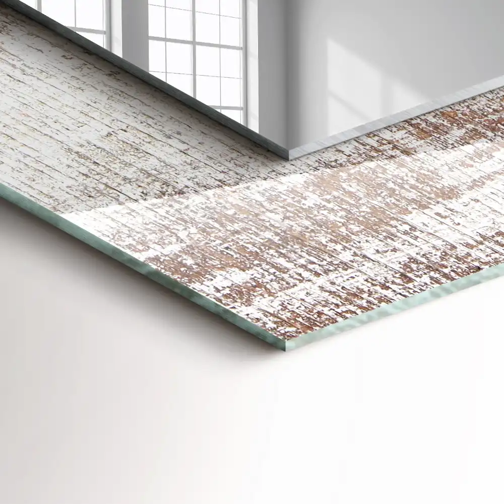 Obdĺžnikové zrkadlo s motívom Staré drevo