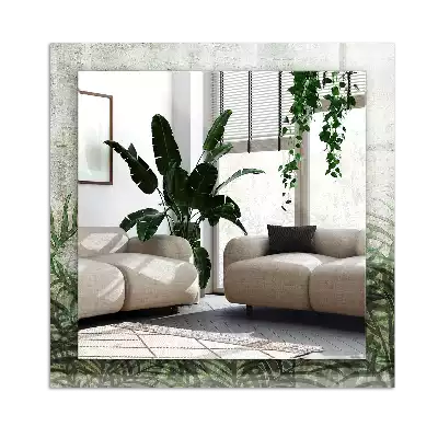 Obdĺžnikové ozdobné zrkadlo Zelené listy papradia