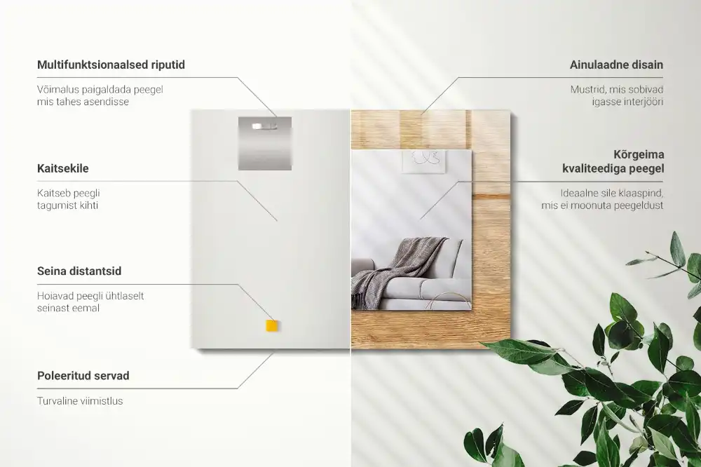 Obdĺžnikové dekoračné zrkadlo Drevo so štruktúrou