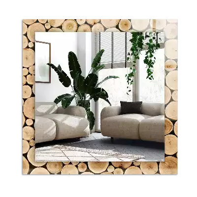 Obdĺžnikové zrkadlo s motívom Prierezy kmeňov stromov