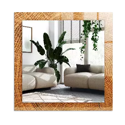 Obdĺžnikové ozdobné zrkadlo Priečny rez kmeňa stromu s letokruhmi