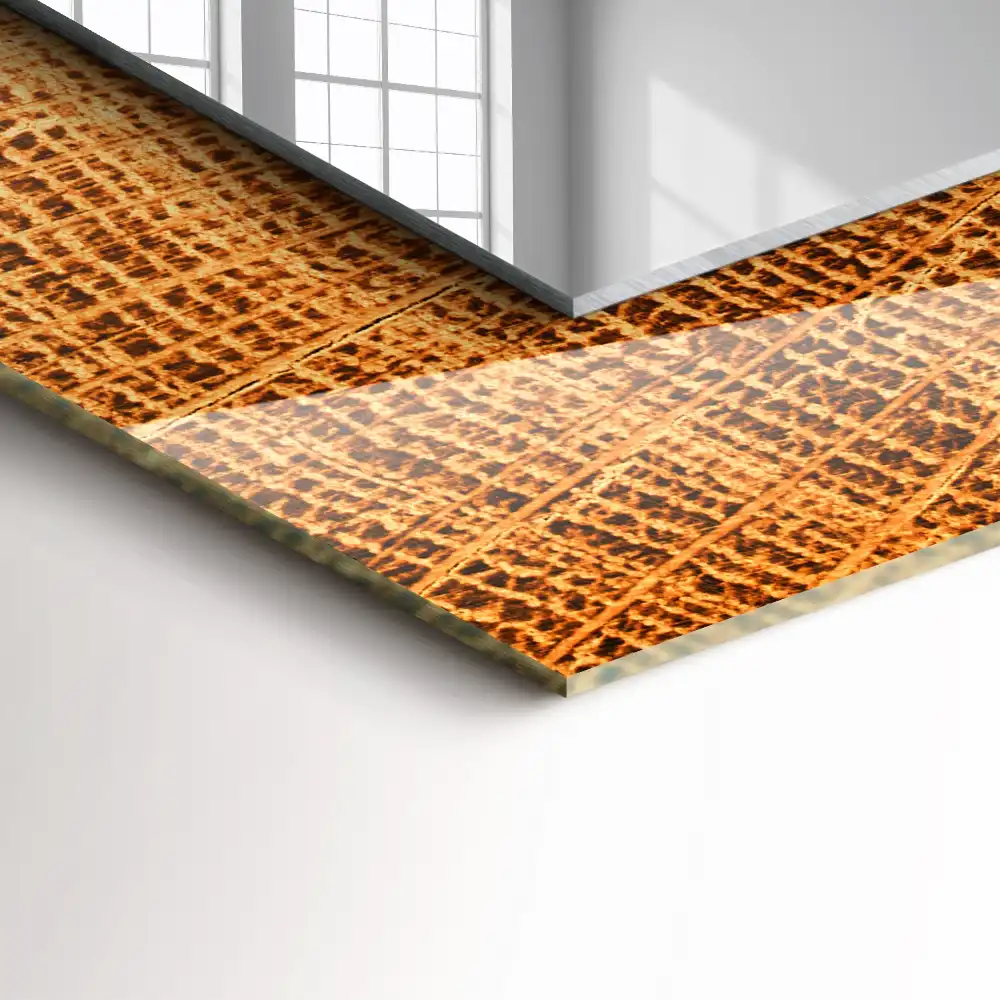 Obdĺžnikové ozdobné zrkadlo Priečny rez kmeňa stromu s letokruhmi