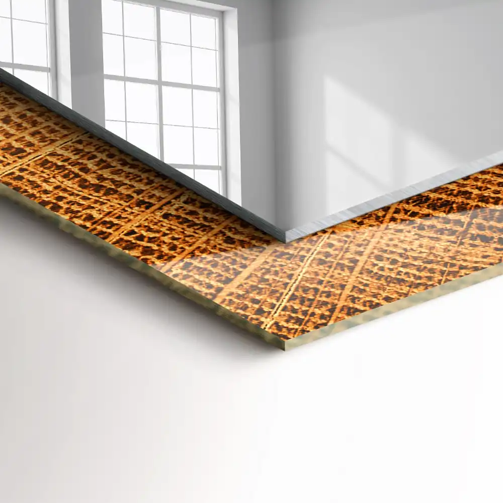 Obdĺžnikové ozdobné zrkadlo Priečny rez kmeňa stromu s letokruhmi