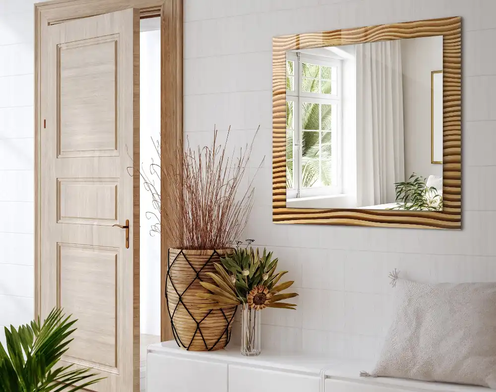 Obdĺžnikové zrkadlo s motívom Drevené vlny