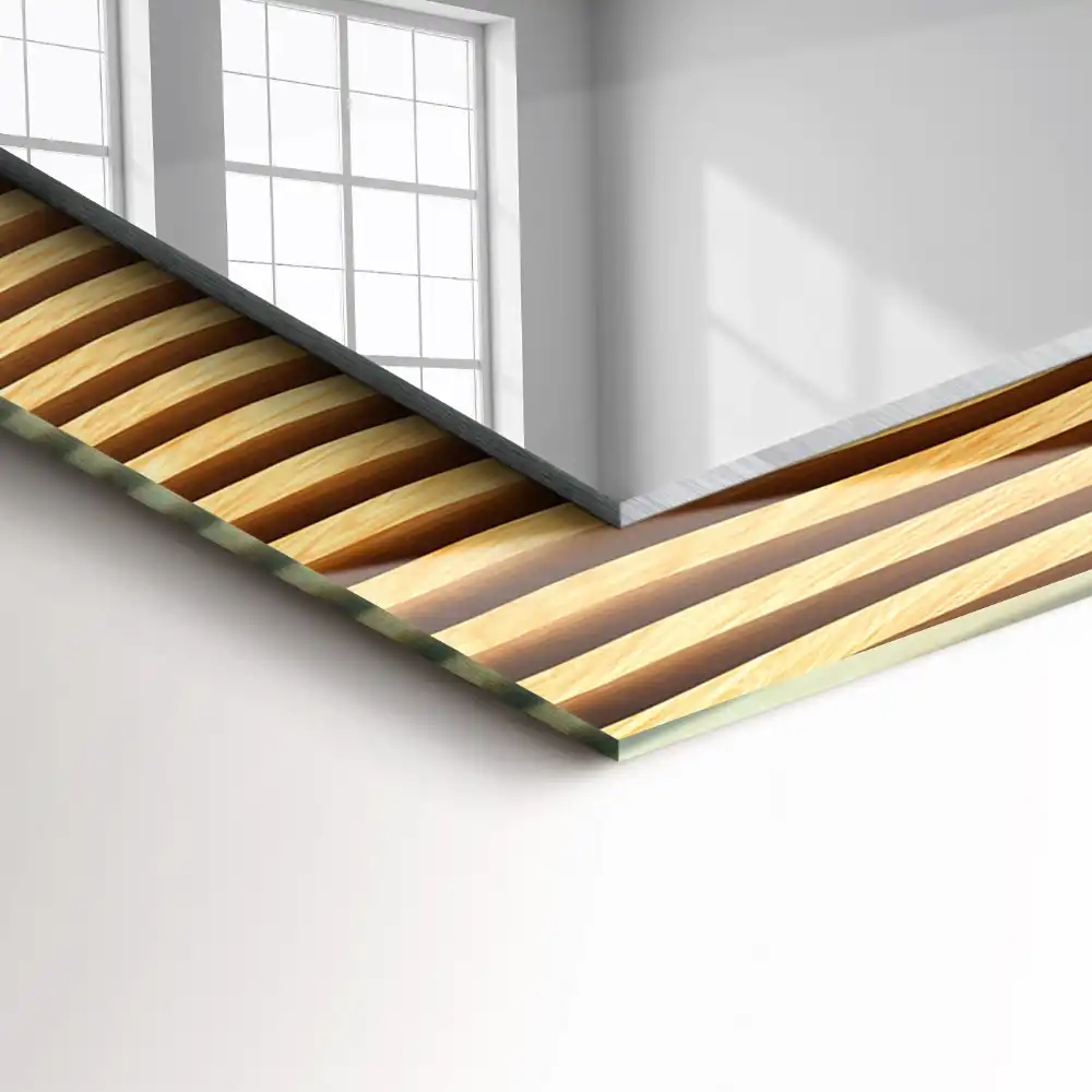 Obdĺžnikové zrkadlo s motívom Drevené vlny