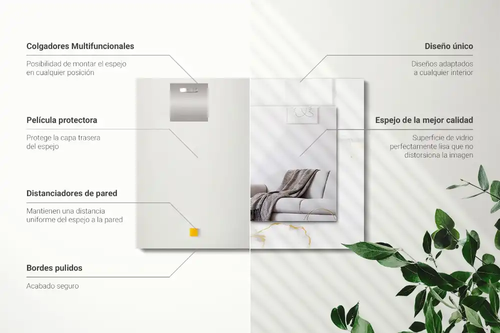 Obdĺžnikové ozdobné zrkadlo Biely mramorový vzor