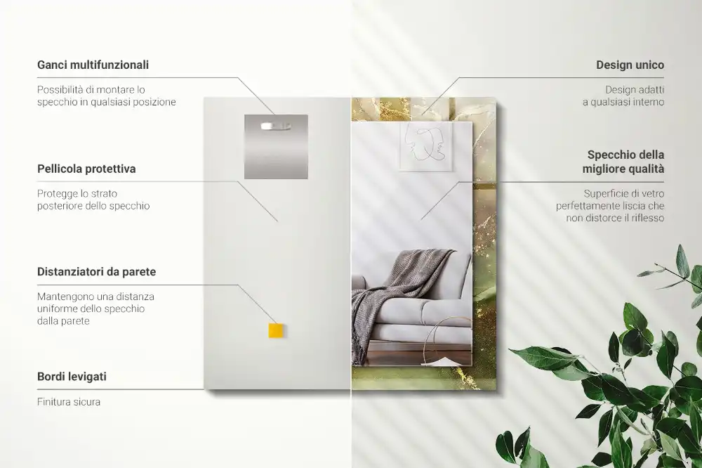 Obdĺžnikové dekoračné zrkadlo Abstraktné umenie