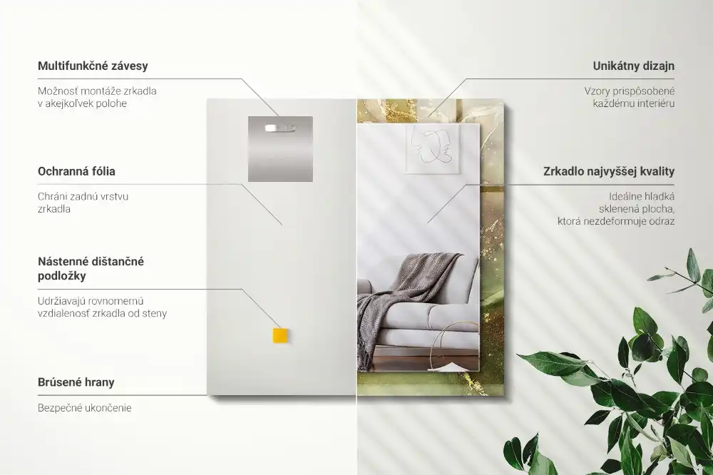 Obdĺžnikové dekoračné zrkadlo Abstraktné umenie