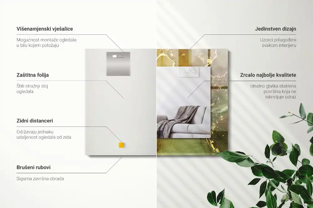 Obdĺžnikové dekoračné zrkadlo Abstraktné umenie