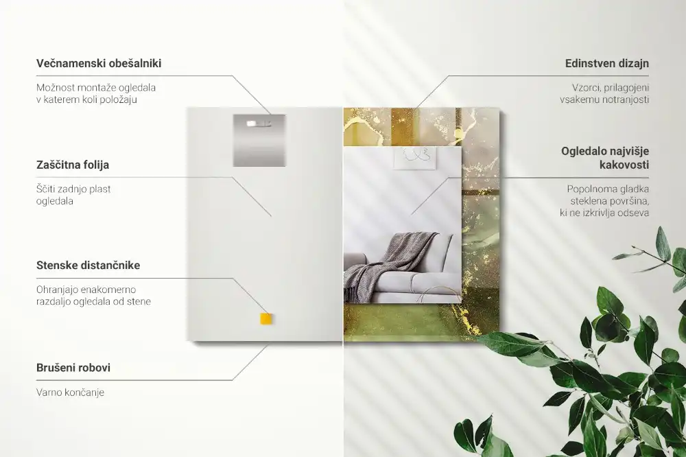 Obdĺžnikové dekoračné zrkadlo Abstraktné umenie