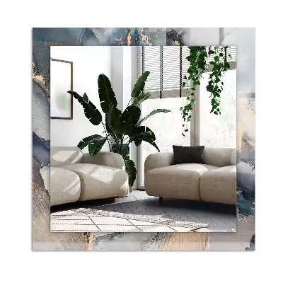 Obdĺžnikové ozdobné zrkadlo Abstraktné modré umenie