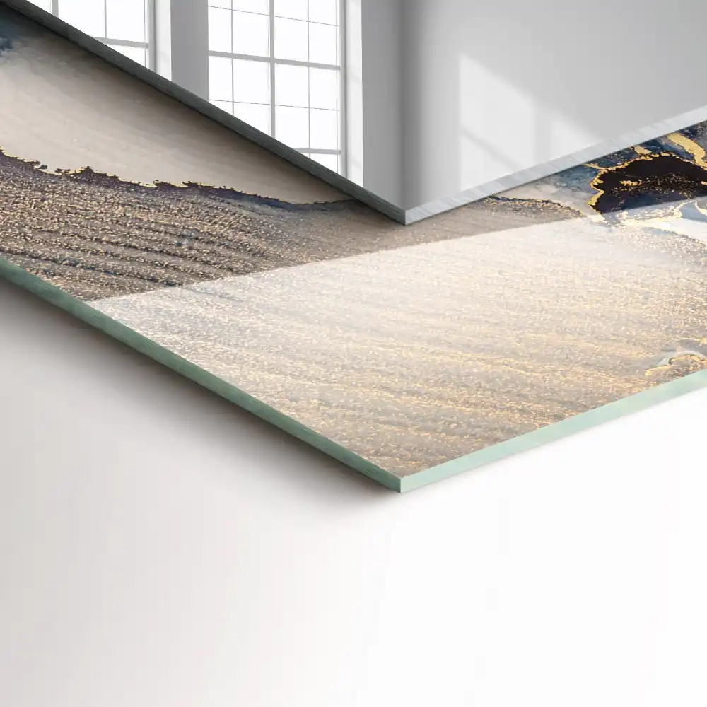 Obdĺžnikové ozdobné zrkadlo Abstraktné modré umenie