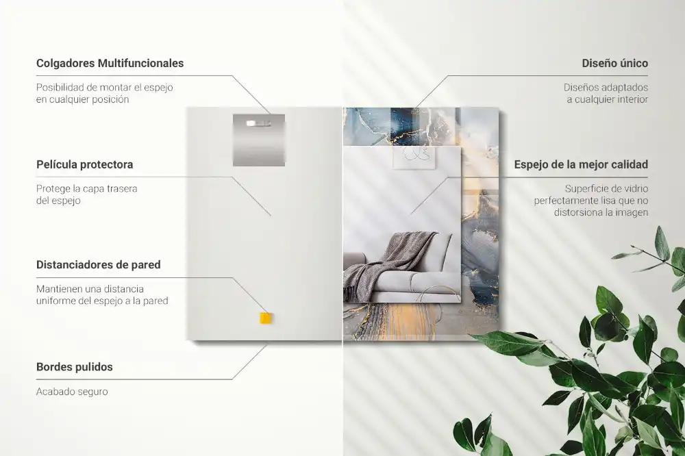 Obdĺžnikové ozdobné zrkadlo Abstraktné modré umenie