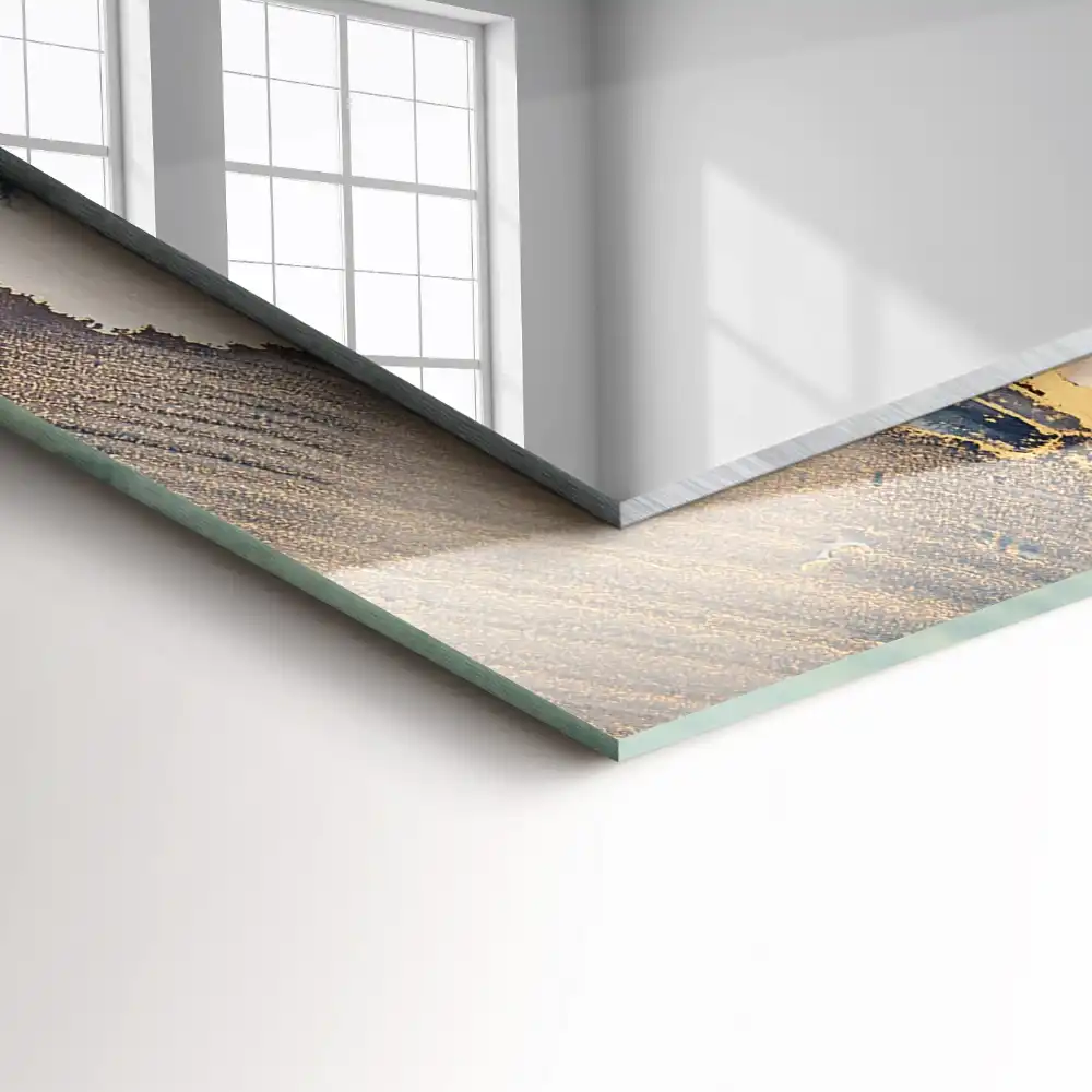 Obdĺžnikové ozdobné zrkadlo Abstraktné modré umenie