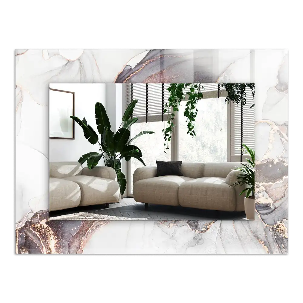 Obdĺžnikové dekoračné zrkadlo Abstraktné umenie z mramoru