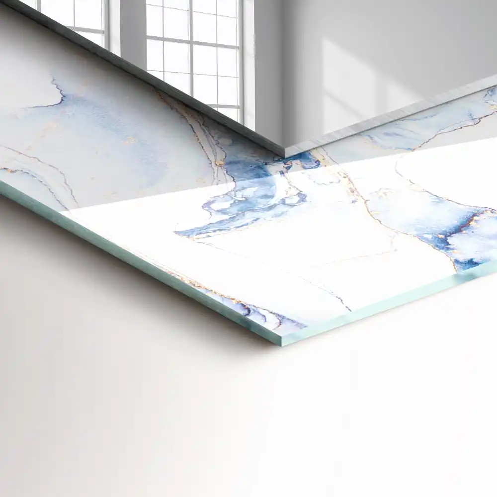 Obdĺžnikové zrkadlo s motívom Abstraktné umenie z mramoru