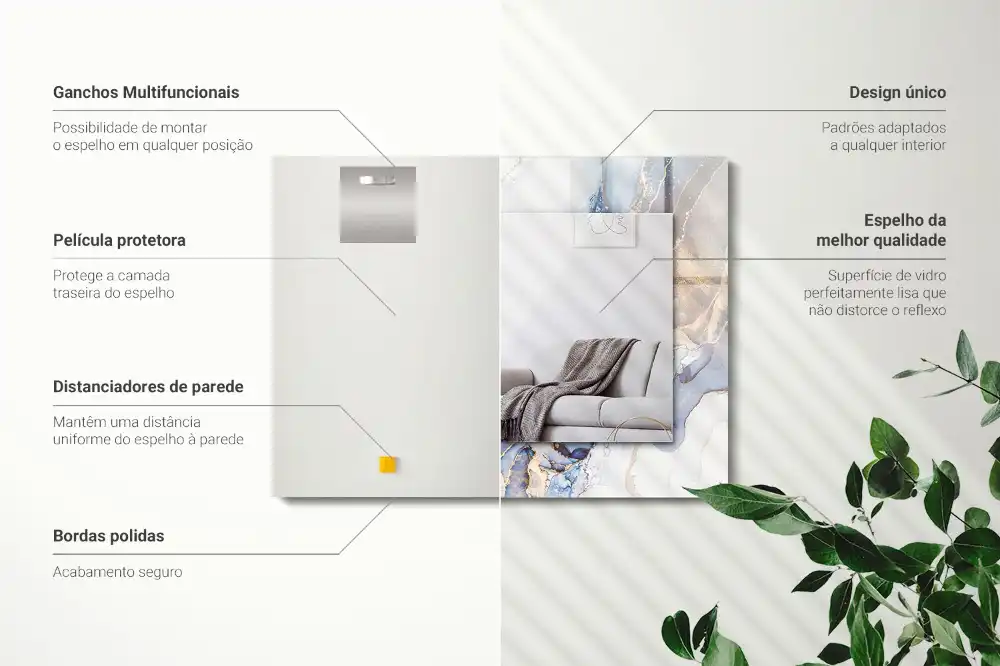 Obdĺžnikové zrkadlo s motívom Abstraktné umenie z mramoru