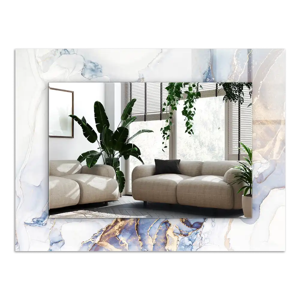 Obdĺžnikové zrkadlo s motívom Abstraktné umenie z mramoru