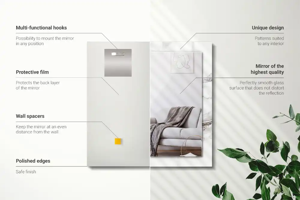 Obdĺžnikové ozdobné zrkadlo Biely mramorový vzor