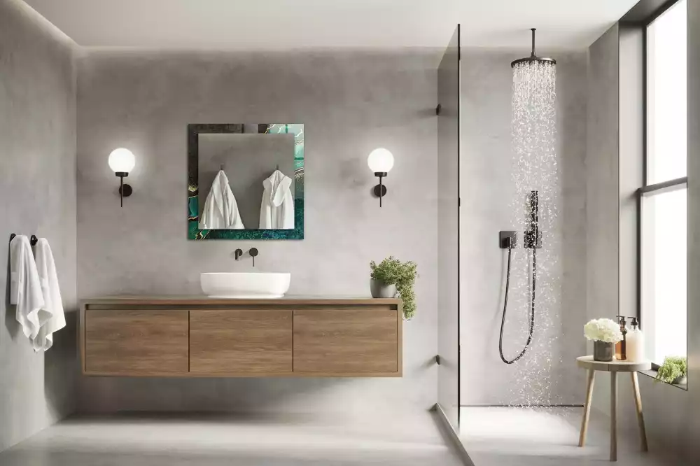 Obdĺžnikové dekoračné zrkadlo Zelené abstraktné vzory