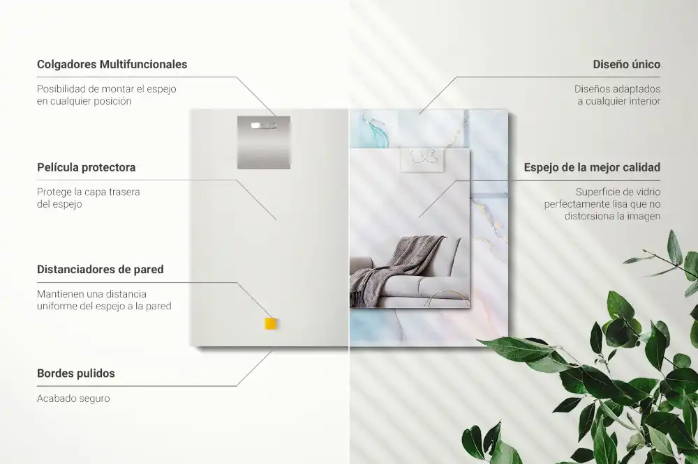 Obdĺžnikové zrkadlo s motívom Abstraktný akvarel