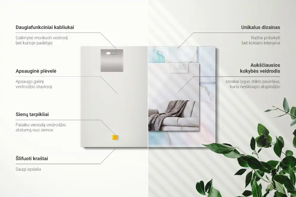 Obdĺžnikové zrkadlo s motívom Abstraktný akvarel