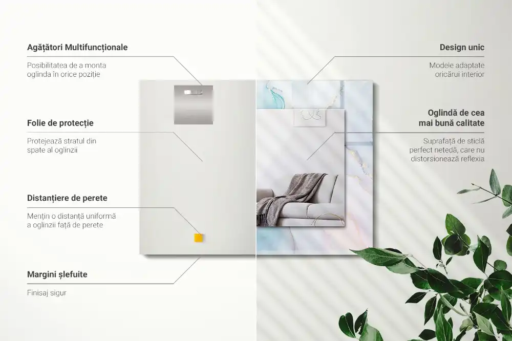 Obdĺžnikové zrkadlo s motívom Abstraktný akvarel