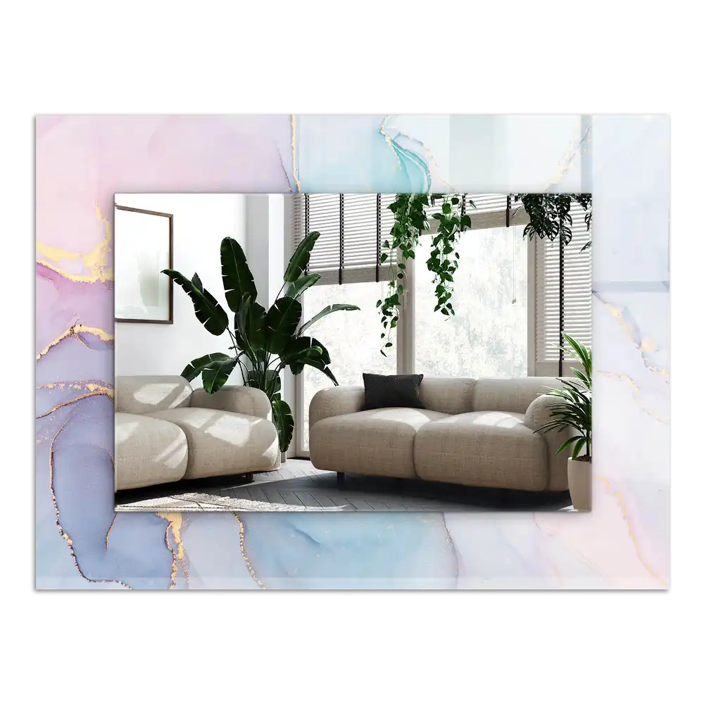 Obdĺžnikové zrkadlo s motívom Abstraktný akvarel