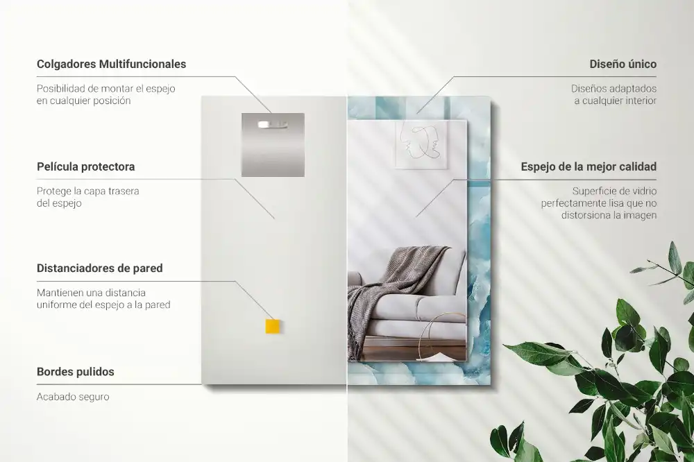 Obdĺžnikové ozdobné zrkadlo Textúra modrého mramoru