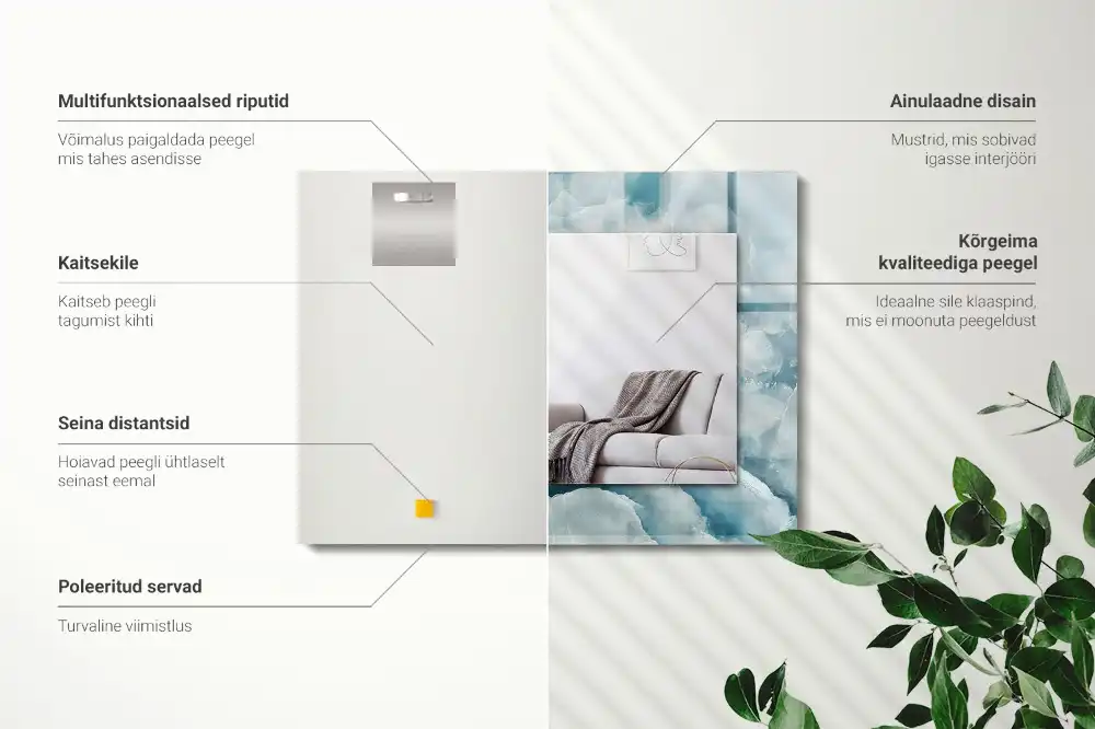 Obdĺžnikové ozdobné zrkadlo Textúra modrého mramoru