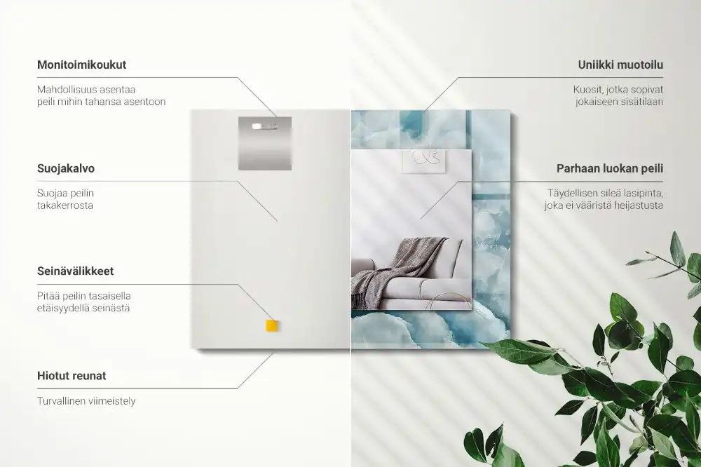 Obdĺžnikové ozdobné zrkadlo Textúra modrého mramoru