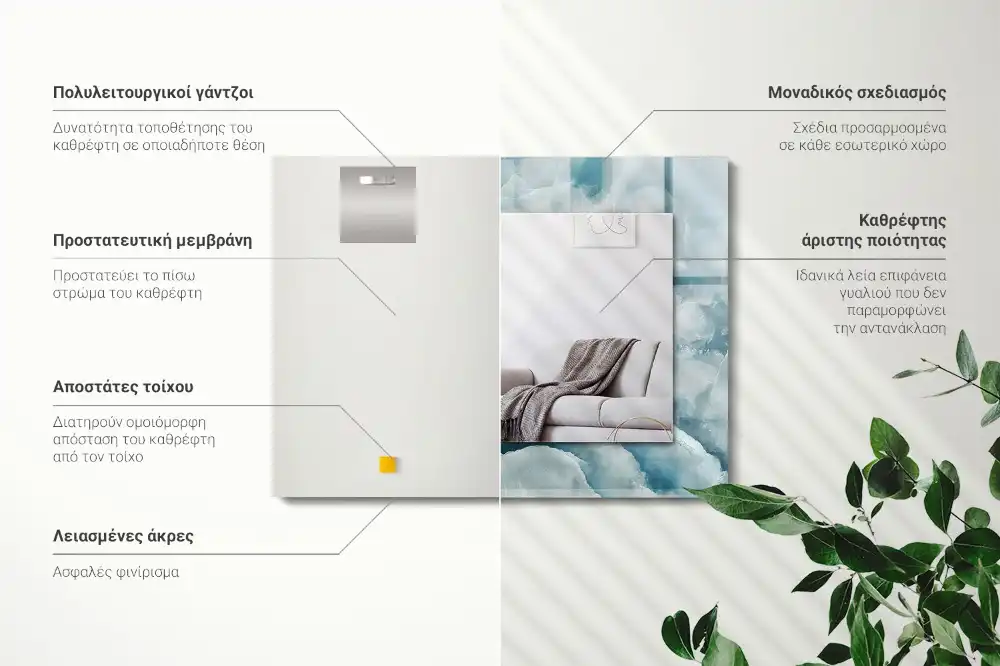 Obdĺžnikové ozdobné zrkadlo Textúra modrého mramoru