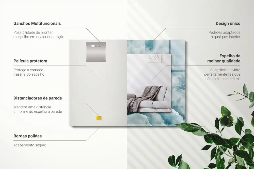 Obdĺžnikové ozdobné zrkadlo Textúra modrého mramoru