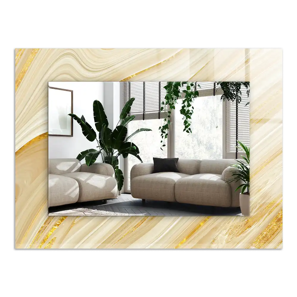 Obdĺžnikové zrkadlo s motívom Žlté abstraktné čiary