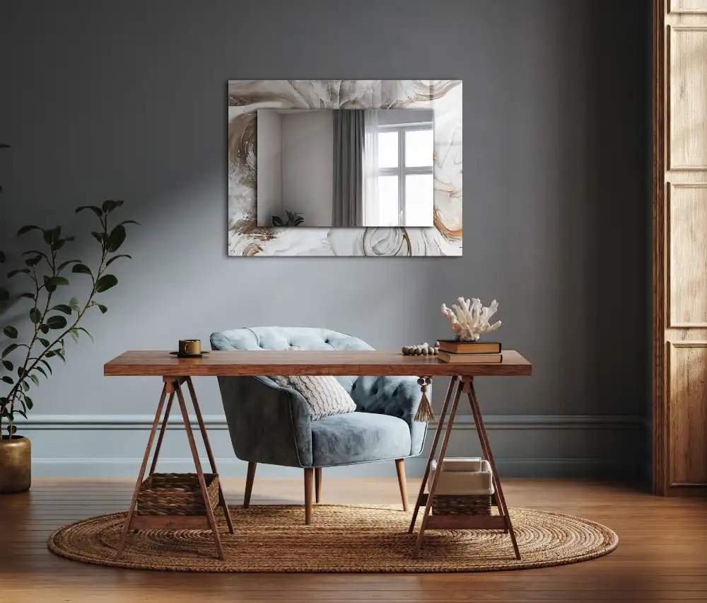 Obdĺžnikové ozdobné zrkadlo Abstraktný mramorový vzor