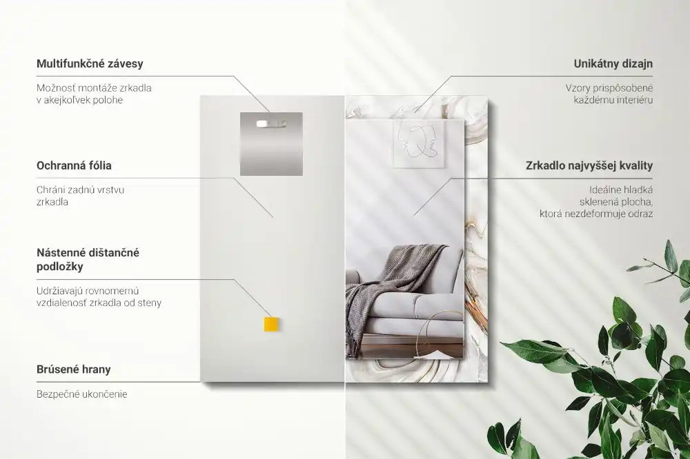 Obdĺžnikové ozdobné zrkadlo Abstraktný mramorový vzor