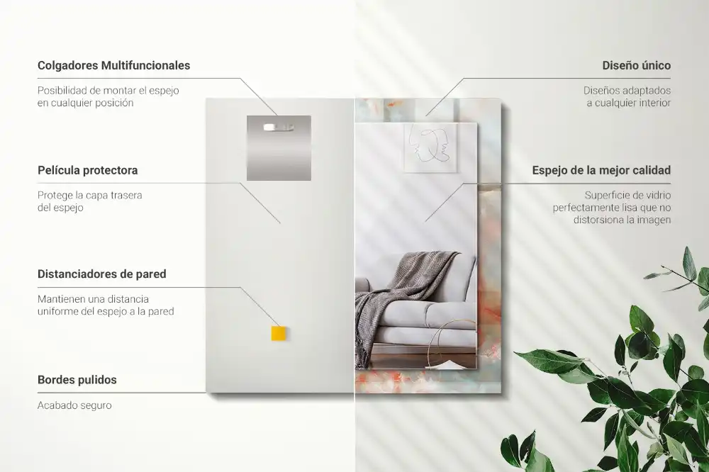 Obdĺžnikové zrkadlo s motívom Abstraktná farebná textúra