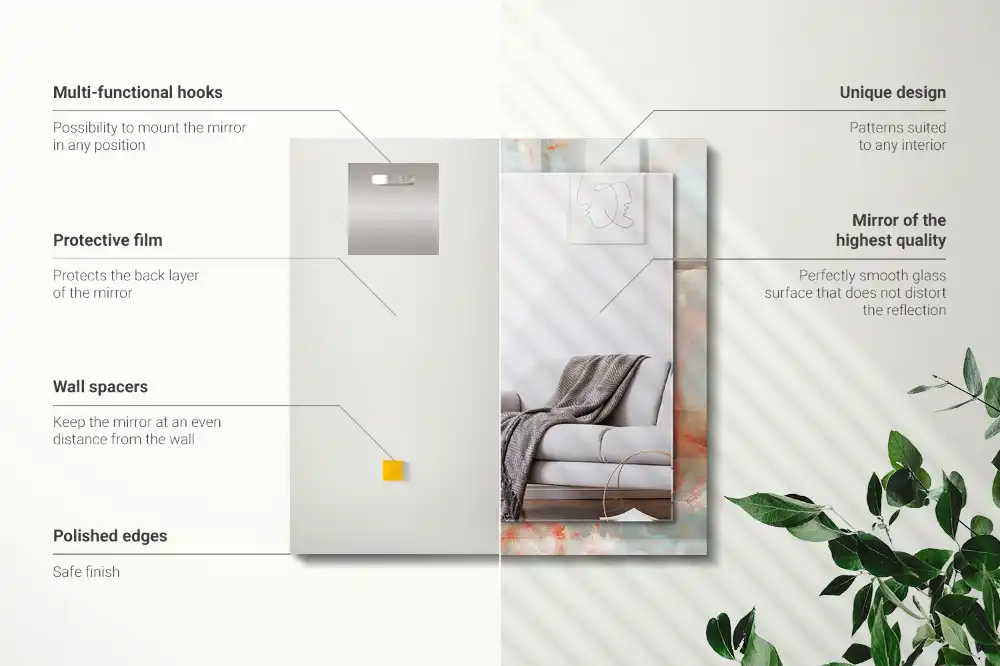 Obdĺžnikové zrkadlo s motívom Abstraktná farebná textúra