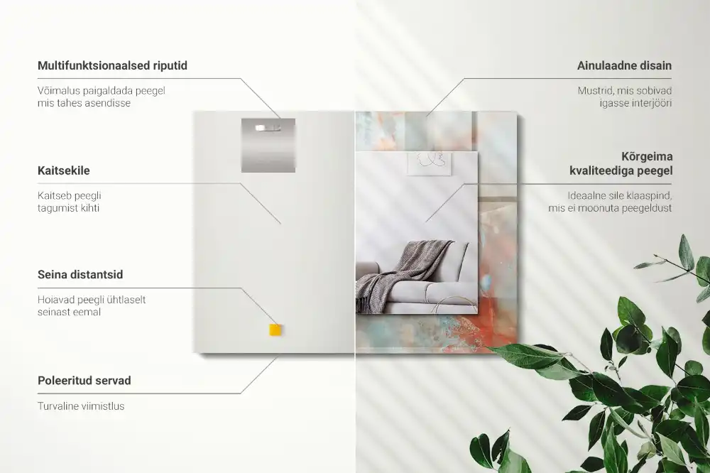 Obdĺžnikové zrkadlo s motívom Abstraktná farebná textúra